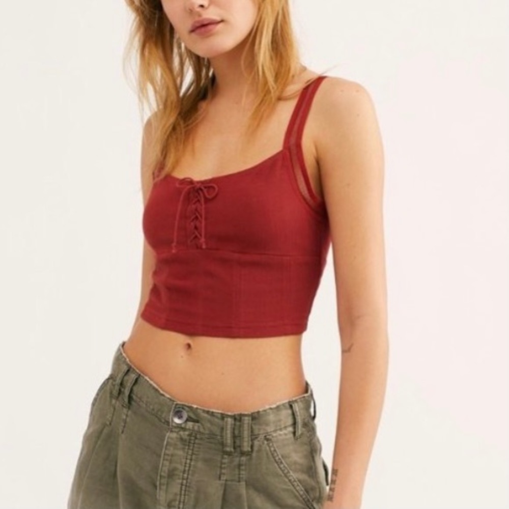 Free People She’s Fancy Brami Red stone Camisole